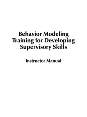 cover image of Behavior Modeling - Instructor Manual